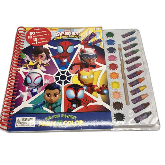 Spidey Amazing Friends Spiderman Deluxe Poster Paint & Colour Art Set Age 3+ NEW