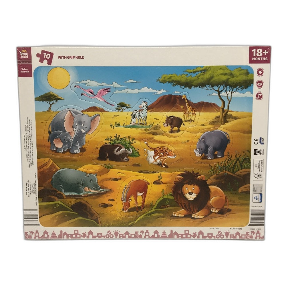 Little Town Game Time 2 Pack Baby Puzzles Forest & Safari Animals Age 18M+ NEW