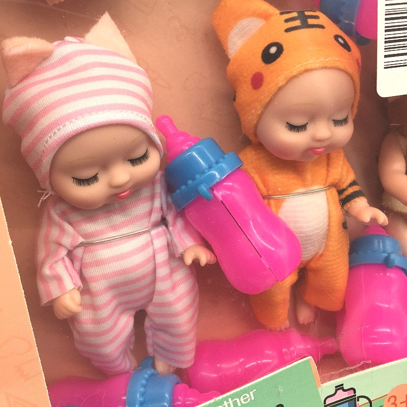 Mini Reborn Baby Dolls 8 Pack Soft Realistic Toy With Cute Animal Clothes Age 3+