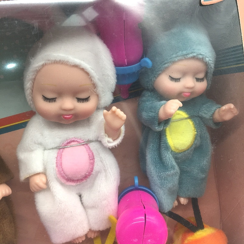 Mini Reborn Baby Dolls 8 Pack Soft Realistic Toy With Cute Animal Clothes Age 3+