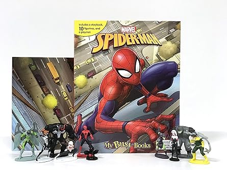 Marvel Spiderman My Busy Books Story Book With 10 Figurines & Play Mat Age 3+