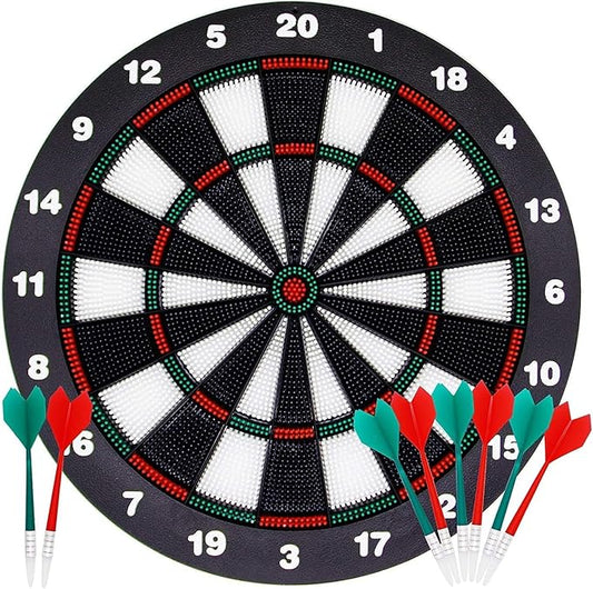 Safe Dartboard Game Set With 6 Soft Tip Darts For Kids Adults Full Size Board