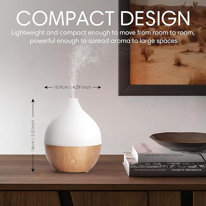 SALKING Mini Essential Oil Diffuser Aromatherapy Mist Humidifier Colour Lights
