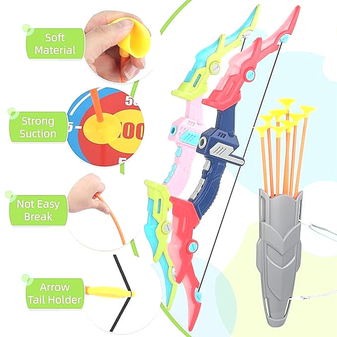 Gimmoso 2 Pack Light Up Suction Cup Bow And Arrow & Gun Archery Set For Kids NEW