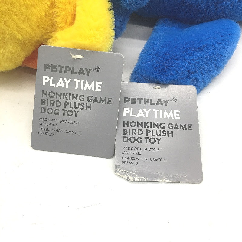 Petplay 2 Pack Honking Game Bird Soft Snuggle Plush Dog Puppy Toy Squeaky NEW
