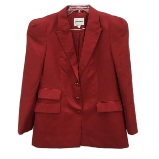 Country Road Wool Blend Lined Single Breasted Blazer Cherry Red Womens Size 14