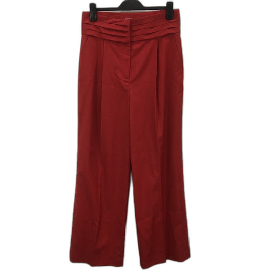 Country Road Wool Blend Straight Pleated Pants Trousers Cherry Red Womens Sz 12