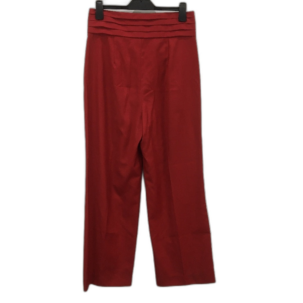 Country Road Wool Blend Straight Pleated Pants Trousers Cherry Red Womens Sz 12