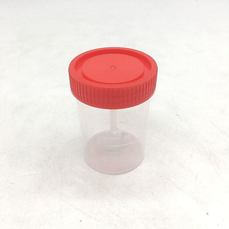 Plastic Cups 50 Pack 40 ML With Lid For Laboratory Testing Sample Collection NEW