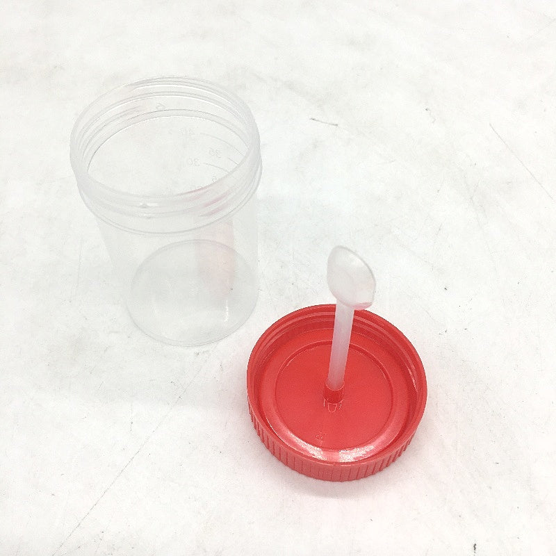 Plastic Cups 50 Pack 40 ML With Lid For Laboratory Testing Sample Collection NEW