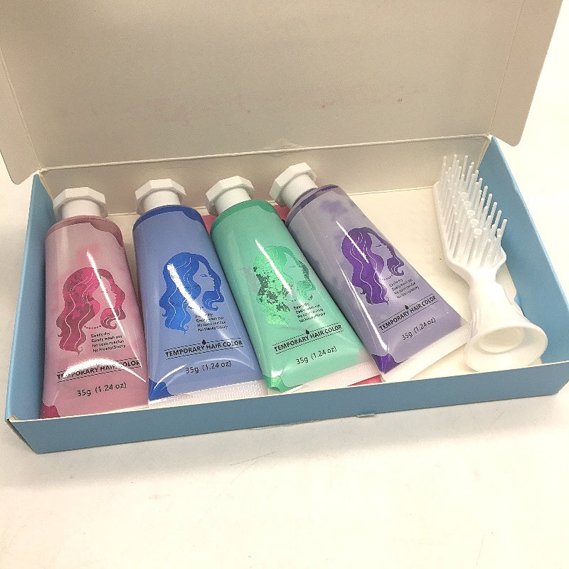 HaiolorPro Temporary Hair Colour Comb DIY Wax 4 Pack With Brush Head Kids Safe