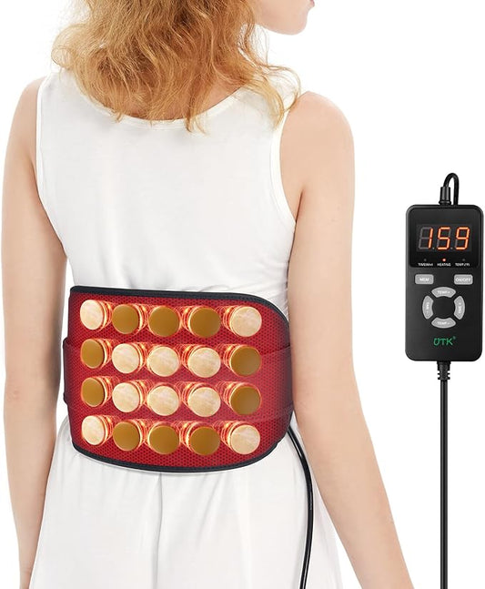 UTK Infrared Heating Pads Electric Heat Belt With 10 Jade & 10 Tourmaline Stones
