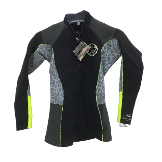 Rip Curl Dawn Patrol E Stitch Zip Up Wetsuit Neoprene L/S Top Ladies Size 8 NEW