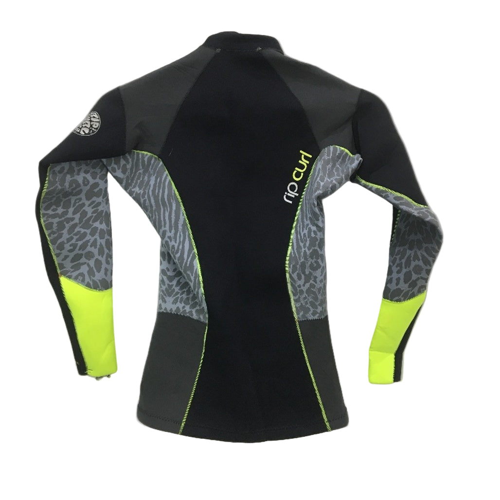 Rip Curl Dawn Patrol E Stitch Zip Up Wetsuit Neoprene L/S Top Ladies Size 8 NEW