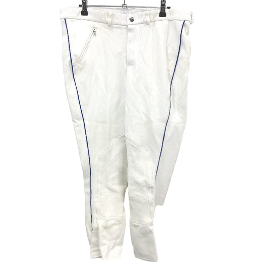 Peter Wiliams White Blue Pipe Horse Riding Breeches Jodhpurs Mens Sze M6R 36 NEW