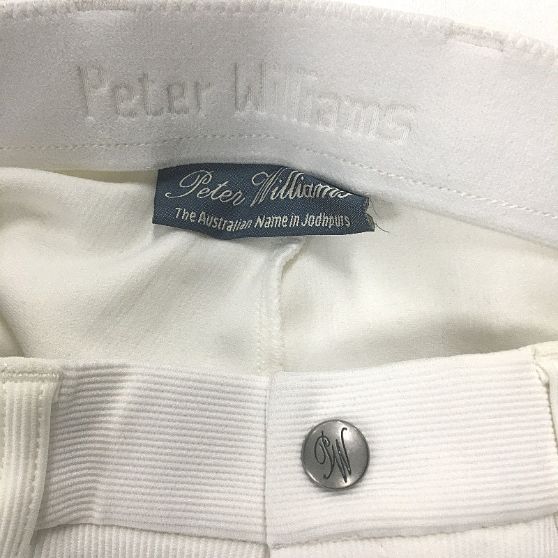 Peter Wiliams White Blue Pipe Horse Riding Breeches Jodhpurs Mens Sze M6R 36 NEW