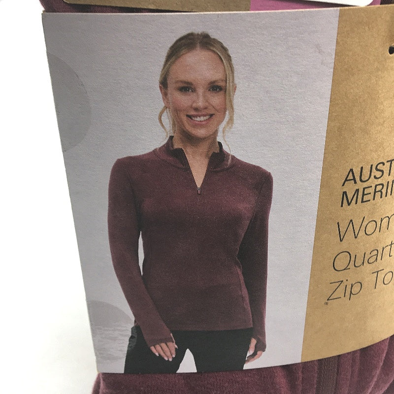 Crane Mulberry Australian 100% Merino Wool Quarter Zip Top Ladies Size L NEW