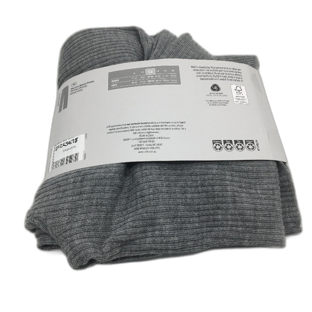 Serra Dark Grey Merino Wool Blend Regular Fit Pants Ladies Size 12 NEW