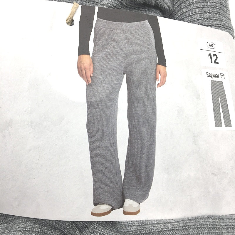 Serra Dark Grey Merino Wool Blend Regular Fit Pants Ladies Size 12 NEW
