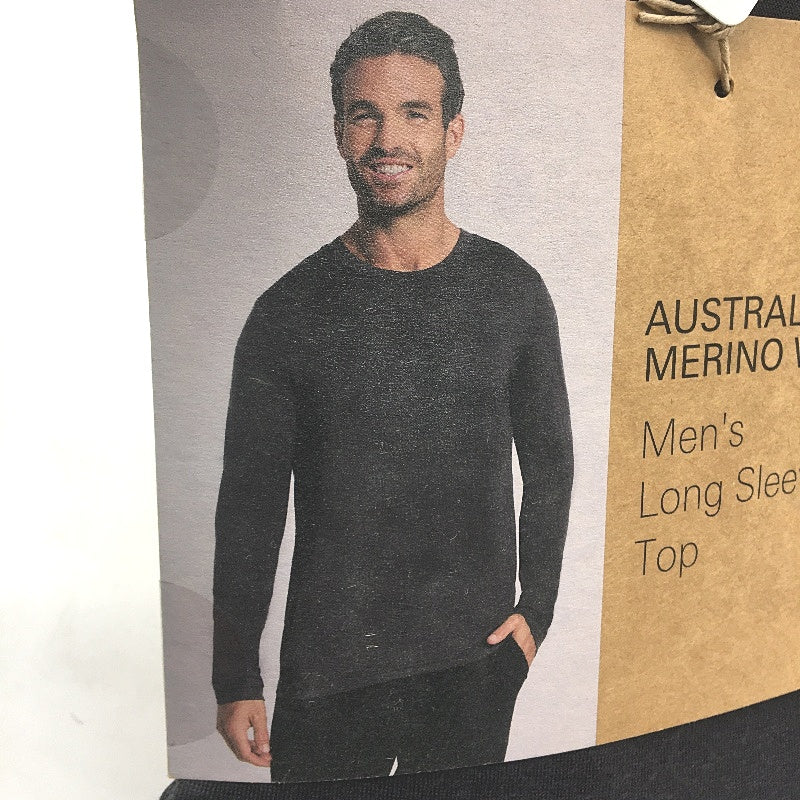 Crane Performance 100% Merino Fine Wool Grey Long Sleeve Top Mens Size S NEW