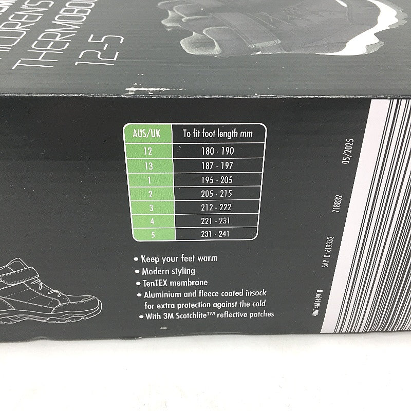 Crane Snow Extreme Thermoboots Fleece Lined Elastic Lace Black Childs Size 1 NEW