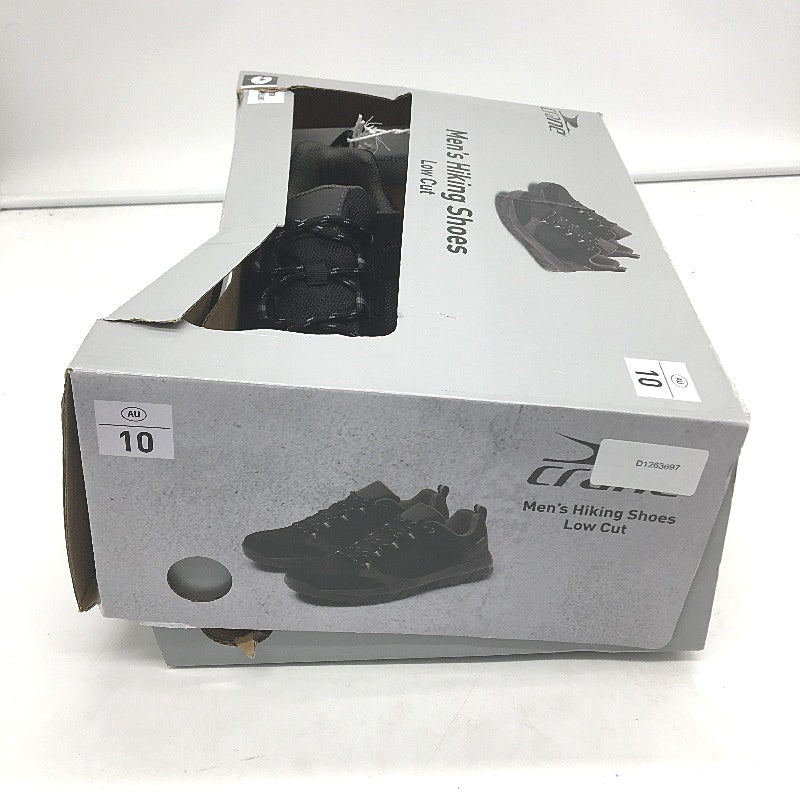 Crane Hiking Low Cut Leather Upper Lace Up Black Sneaker Shoes Mens Size 10 NEW