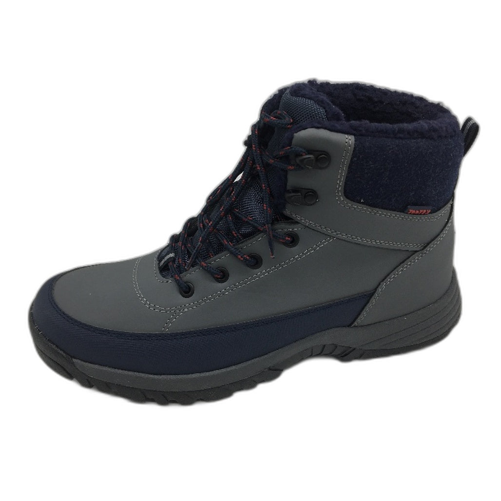 Crane Snow Extreme Thermoboots Fleece Lined Lace Up Grey Navy Mens Size 10 NEW