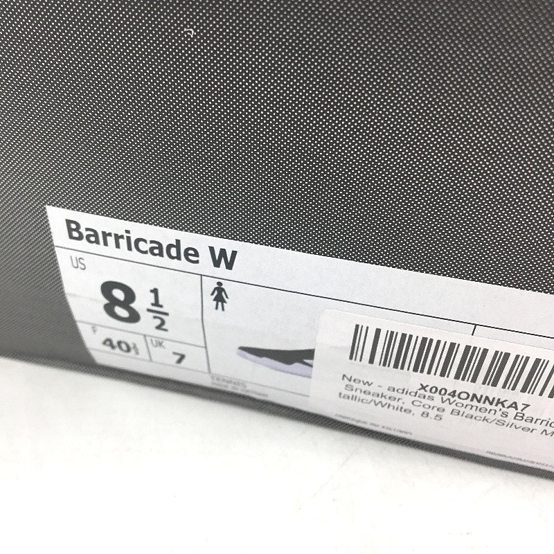 Adidas Barricade Core Black Silver Sneakers ID1556 Ladies Size US 8.5 UK 7 NEW