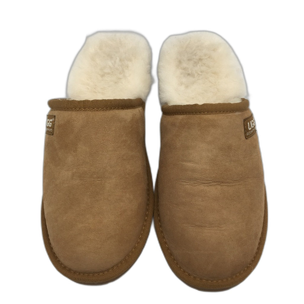 UGG Oz Sheppherd Sheepskin Chestnut Scuff Slippers Size Mens 10 Ladies 12 NEW