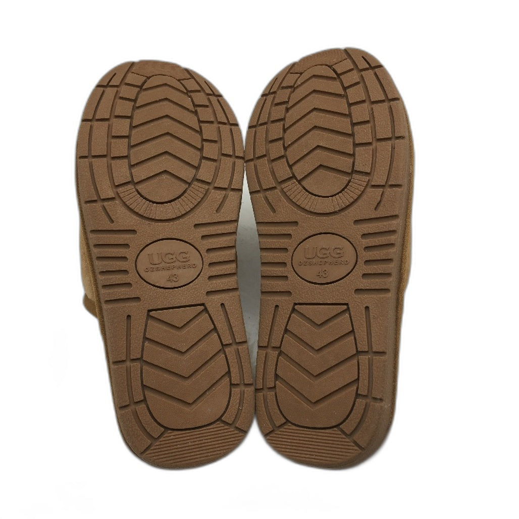 UGG Oz Sheppherd Sheepskin Chestnut Scuff Slippers Size Mens 10 Ladies 12 NEW