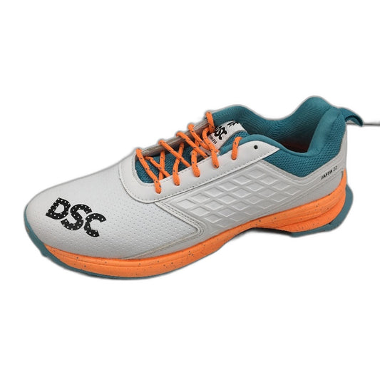 DSC Jaffa 22 White Teal Orange Cricket Sports Shoes Mens Size UK 9 US 10 NEW