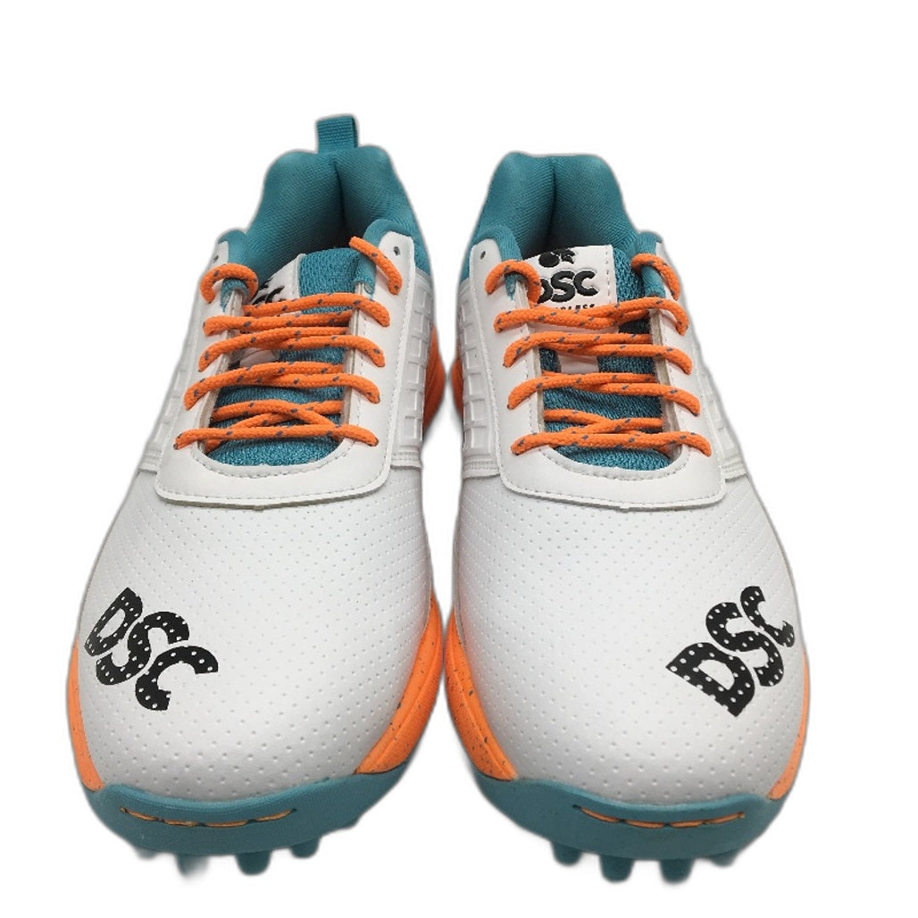 DSC Jaffa 22 White Teal Orange Cricket Sports Shoes Mens Size UK 9 US 10 NEW
