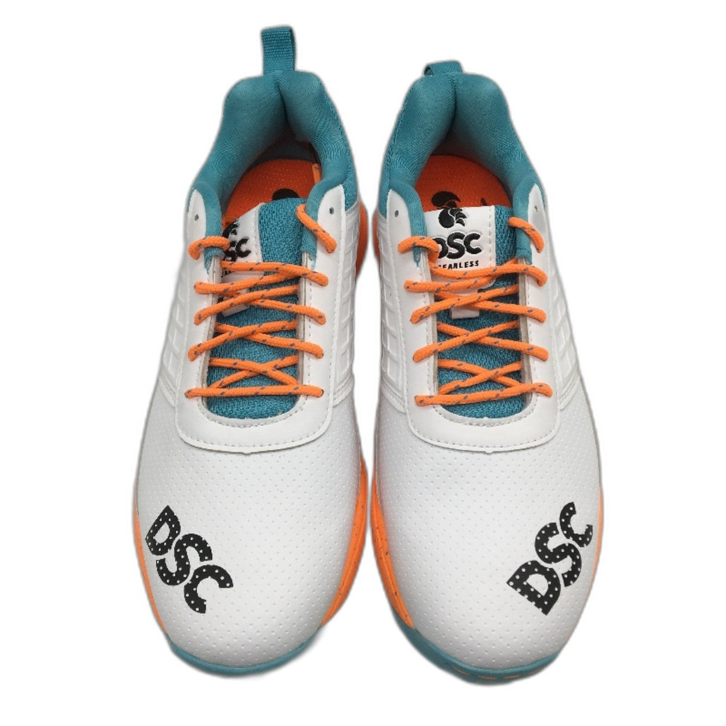 DSC Jaffa 22 White Teal Orange Cricket Sports Shoes Mens Size UK 9 US 10 NEW