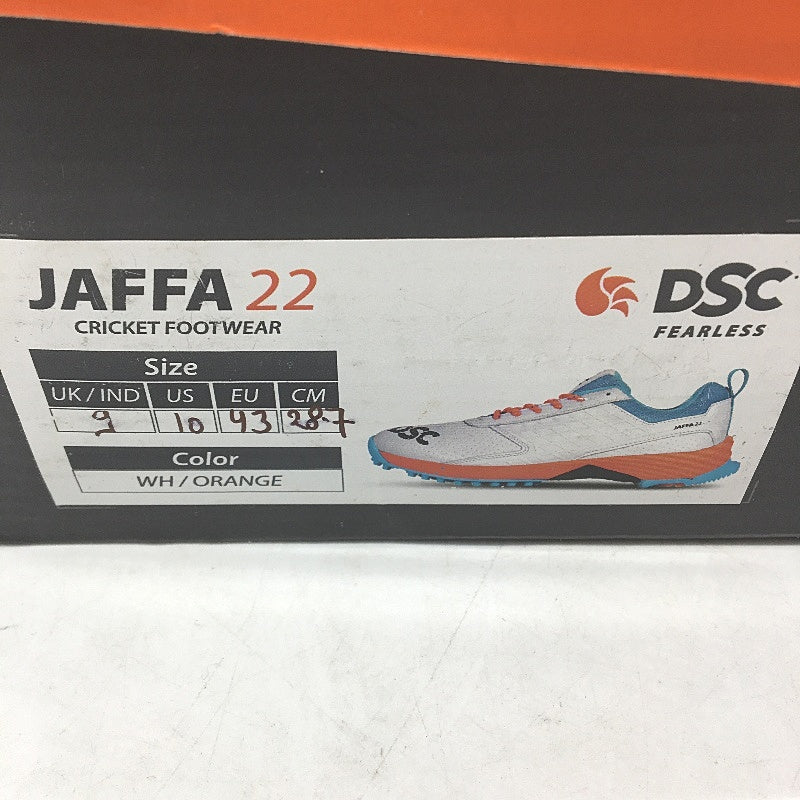 DSC Jaffa 22 White Teal Orange Cricket Sports Shoes Mens Size UK 9 US 10 NEW