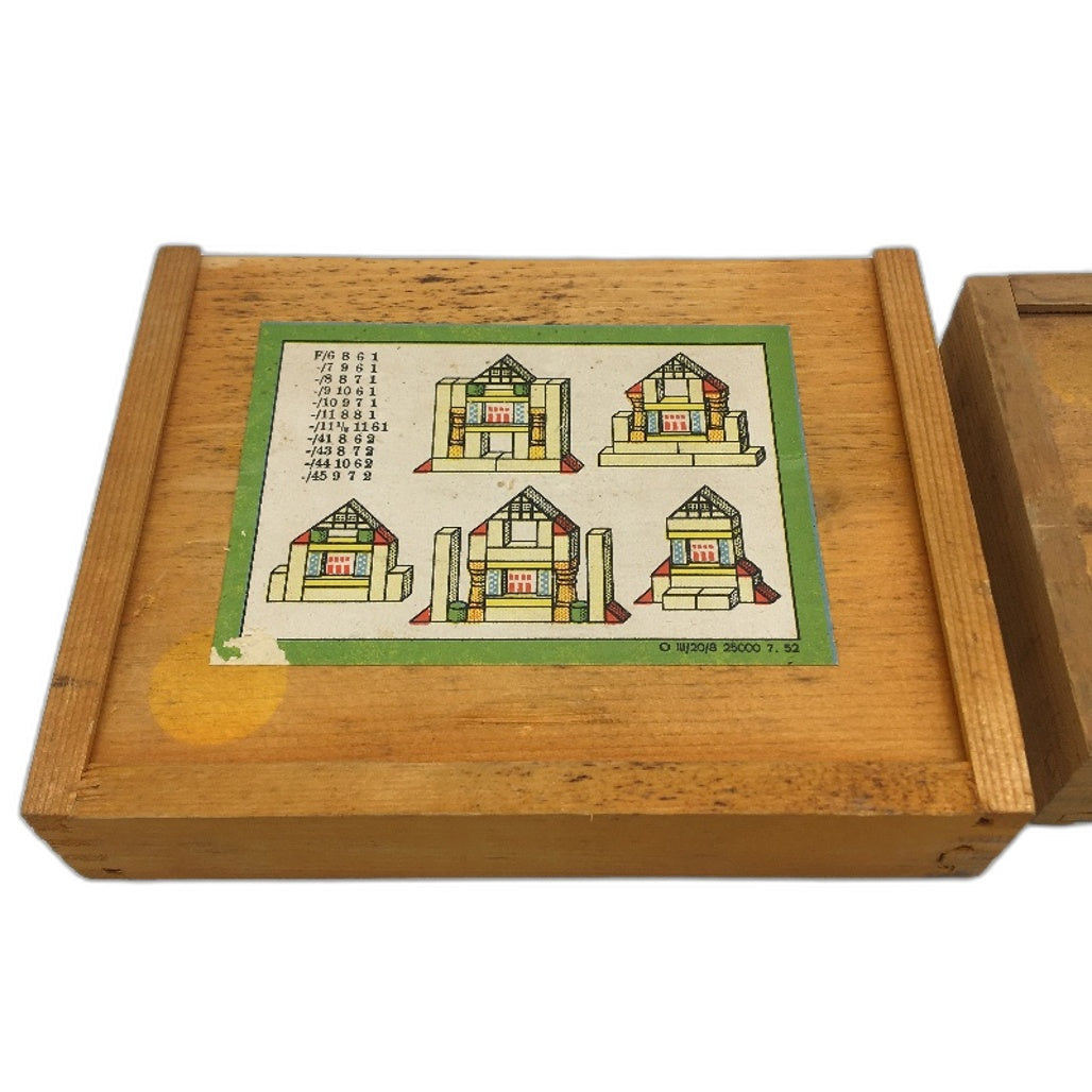 VINTAGE Set of 2 18pc and 16pc Children's Wooden Building Blocks