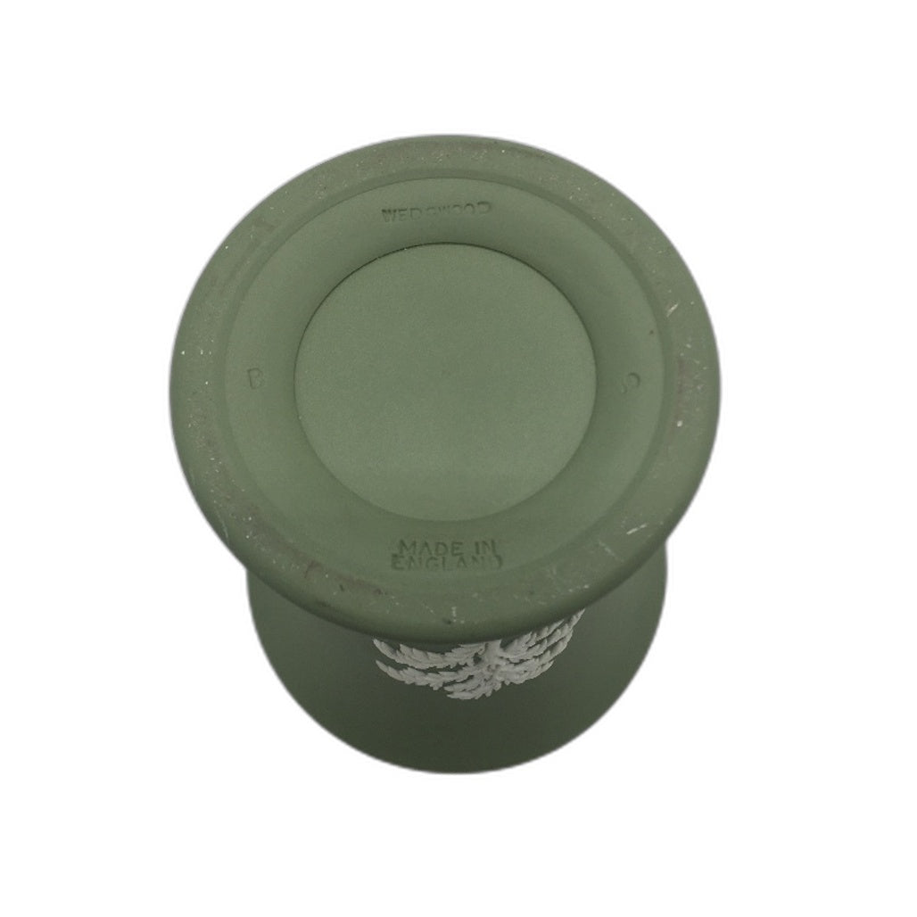 VINTAGE Wedgwood 1960s Green Jasperware Small Matte Vase