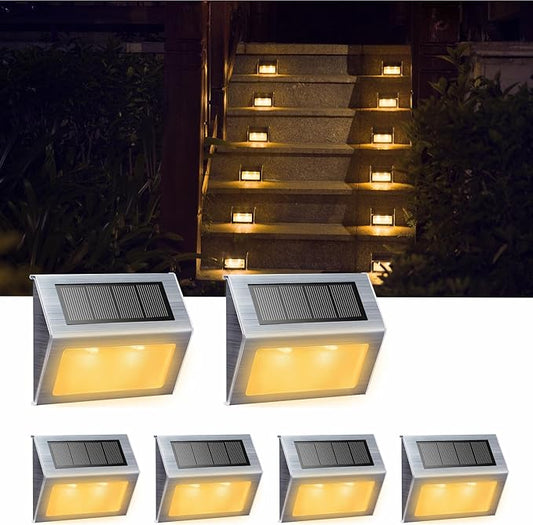 XLUX S60 6 Pack Warm White Light Outdoor Solar Patio Fence Lights NEW