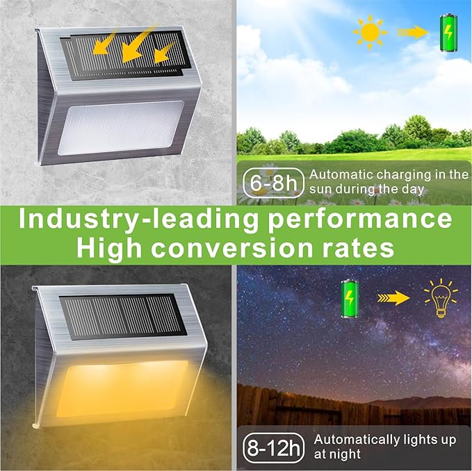 XLUX S60 6 Pack Warm White Light Outdoor Solar Patio Fence Lights NEW