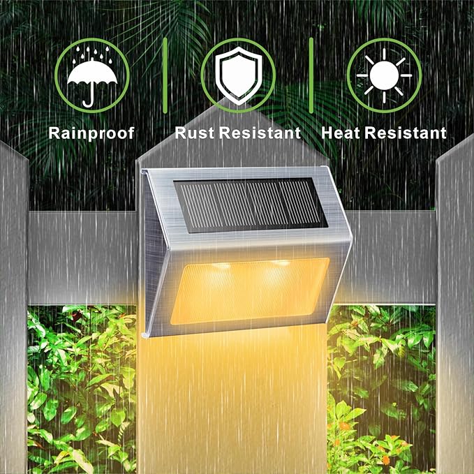 XLUX S60 6 Pack Warm White Light Outdoor Solar Patio Fence Lights NEW