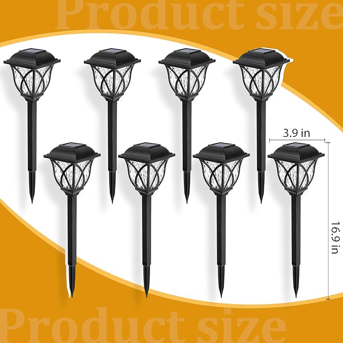 6 Pack Warm White Solar Pathway Waterproof LED Garden Lights NEW