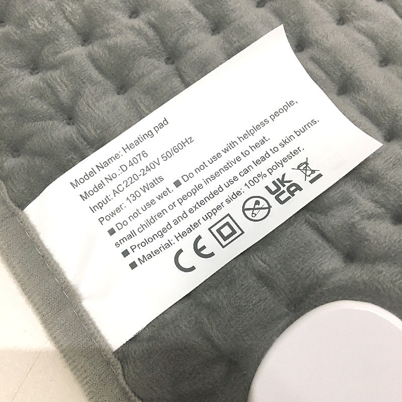 D4076 130W 4 Timer 9 Setting Grey Rapid Heat Technology Heating Pad NEW