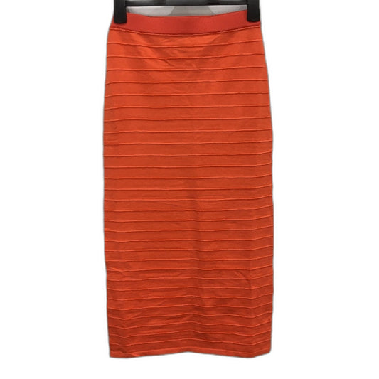 Alice in the Eve Ribbed Orange Slip On Stretch Maxi Skirt Ladies Size Large NEW