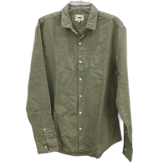 Arvust Grover Long Sleeve Linen Blend Muted Green Len Shirt Size Medium NEW