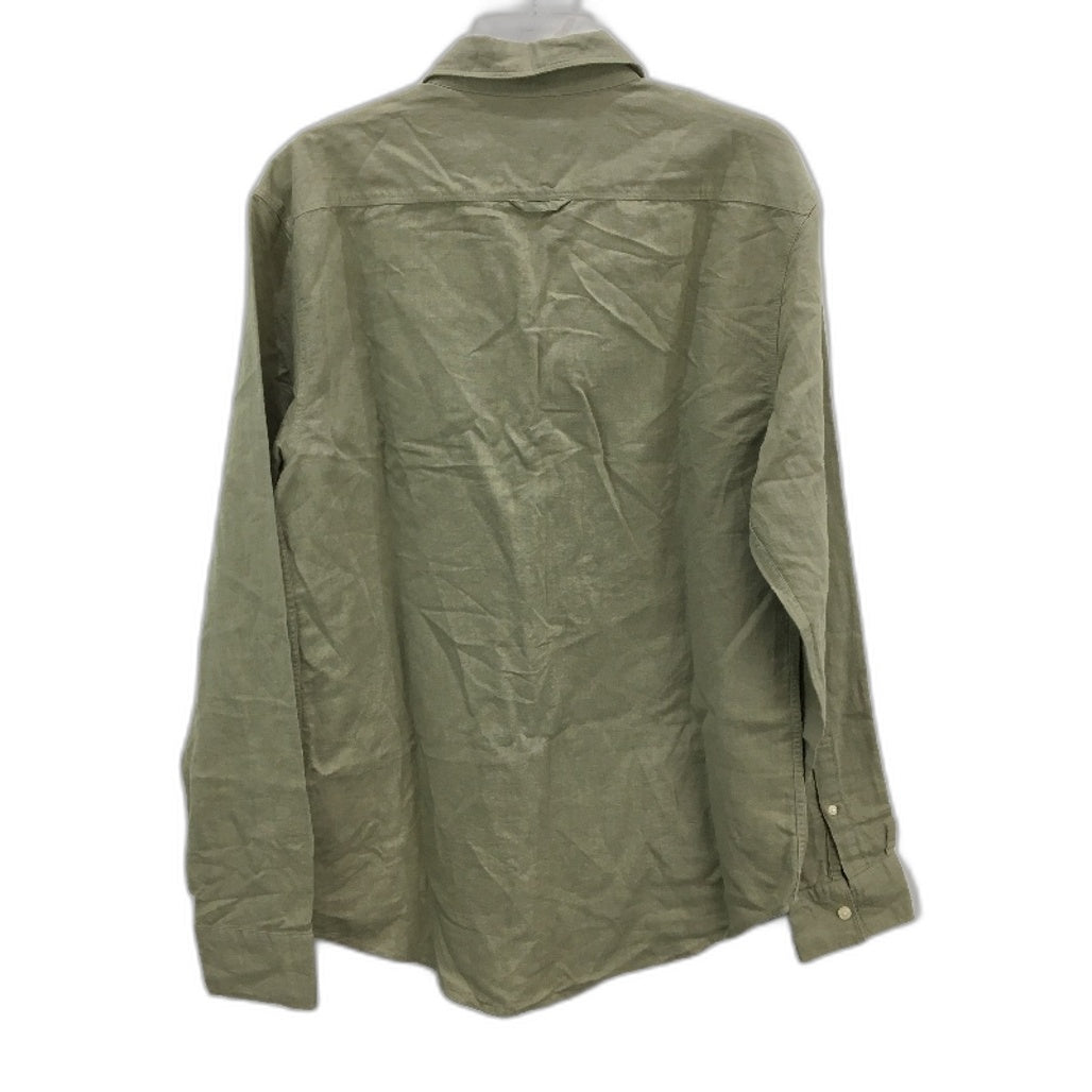 Arvust Grover Long Sleeve Linen Blend Muted Green Len Shirt Size Medium NEW