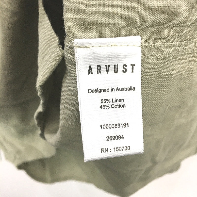 Arvust Grover Long Sleeve Linen Blend Muted Green Len Shirt Size Medium NEW