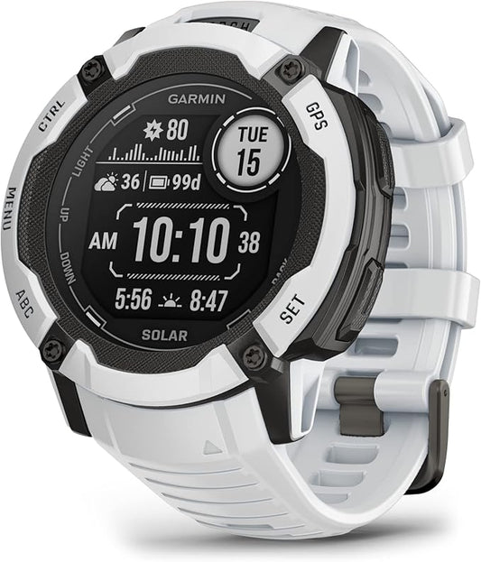 Garmin Instinct 2X Solar Rugged GPS Fitness Smartwatch in Whitestone EU Ver DEMO