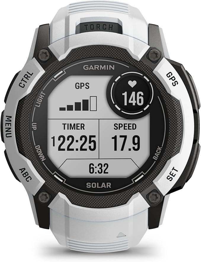 Garmin Instinct 2X Solar Rugged GPS Fitness Smartwatch in Whitestone EU Ver DEMO