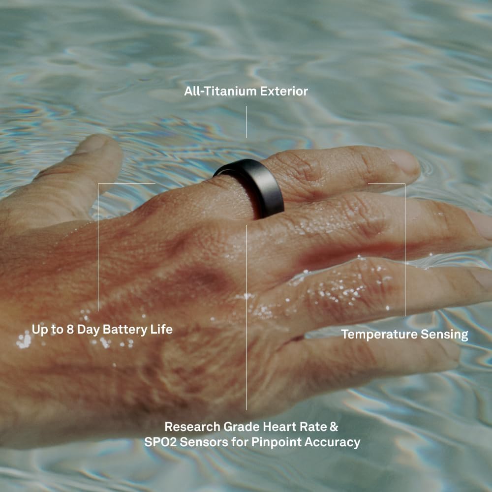 Oura Ring 4 Smart Fitness and Health Monitor Accessory in Silver Size 7 DEMO