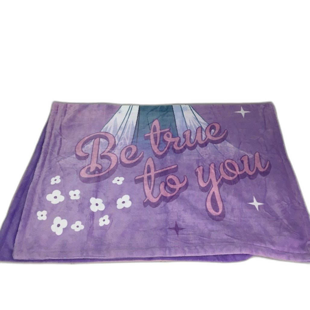 Frozen Elsa Purple & Pink Reversible Soft Plush Kids Throw Blanket