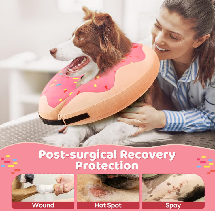 Gimars Inflatable Dog Cone Alternative Post-Surgery Doggy Collar Soft Donut